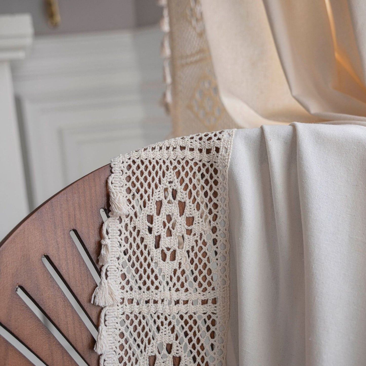 Stylish Milk White Curtains, Semi-transparent Cotton Linen