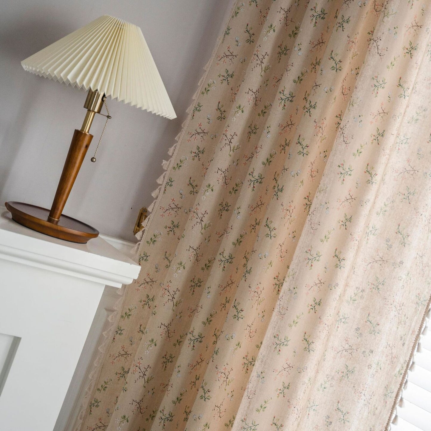 Curtains with Small Floral Pattern Window Decoration