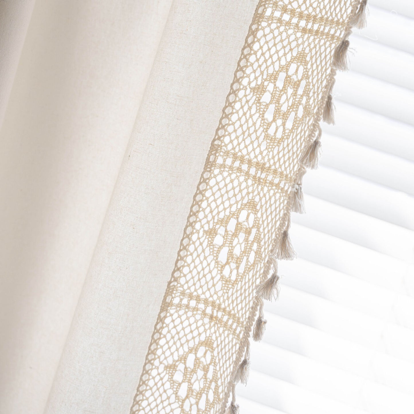 Stylish Milk White Curtains, Semi-transparent Cotton Linen