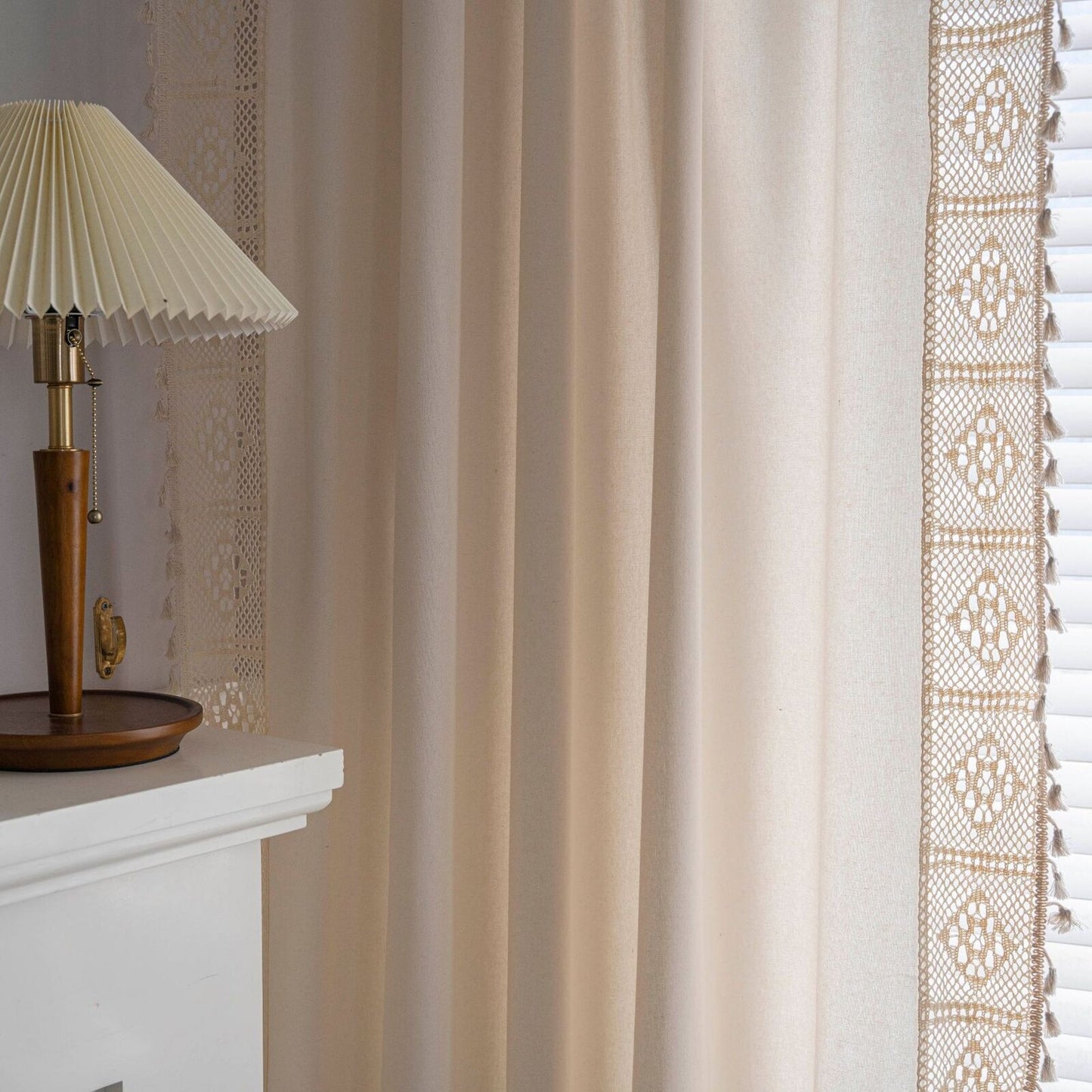 Stylish Milk White Curtains, Semi-transparent Cotton Linen