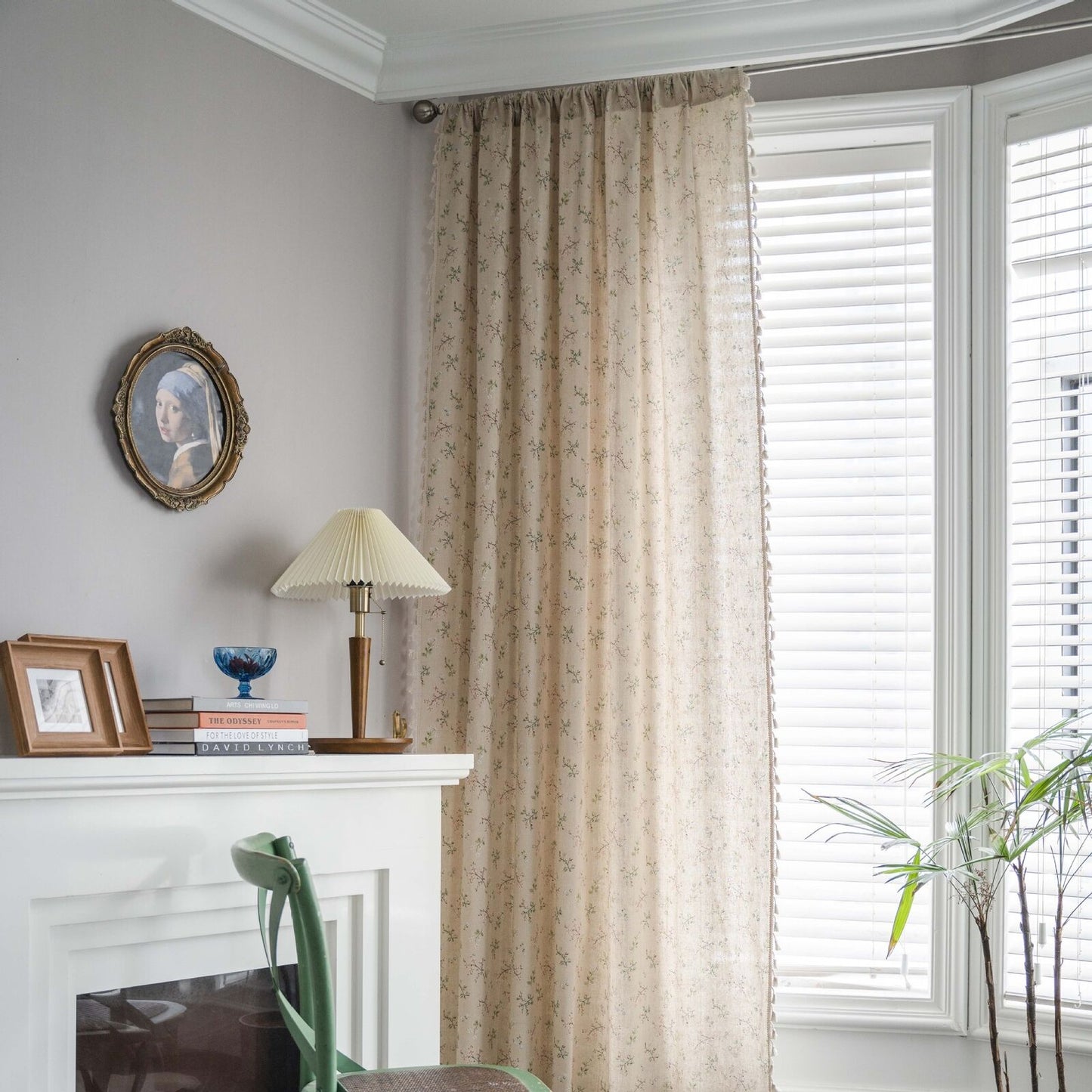 Curtains with Small Floral Pattern Window Decoration