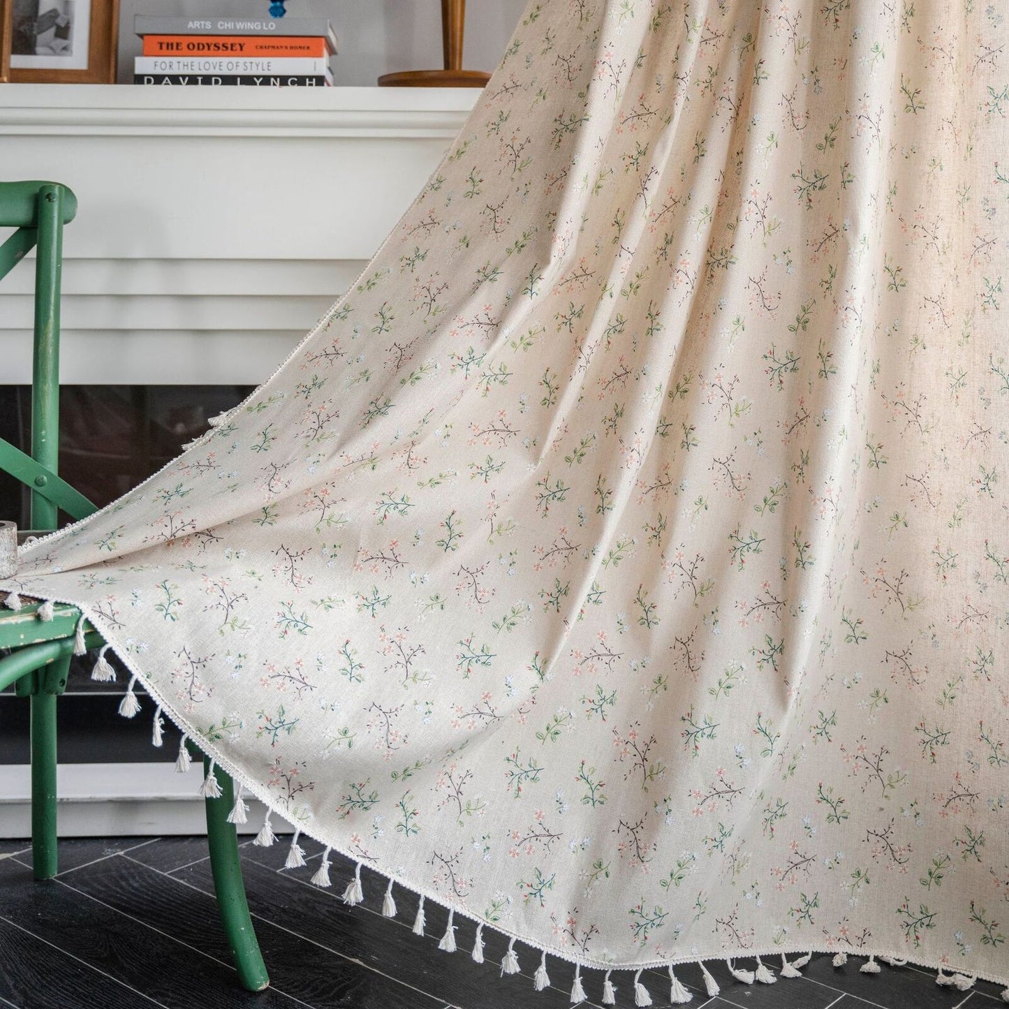 Curtains with Small Floral Pattern Window Decoration