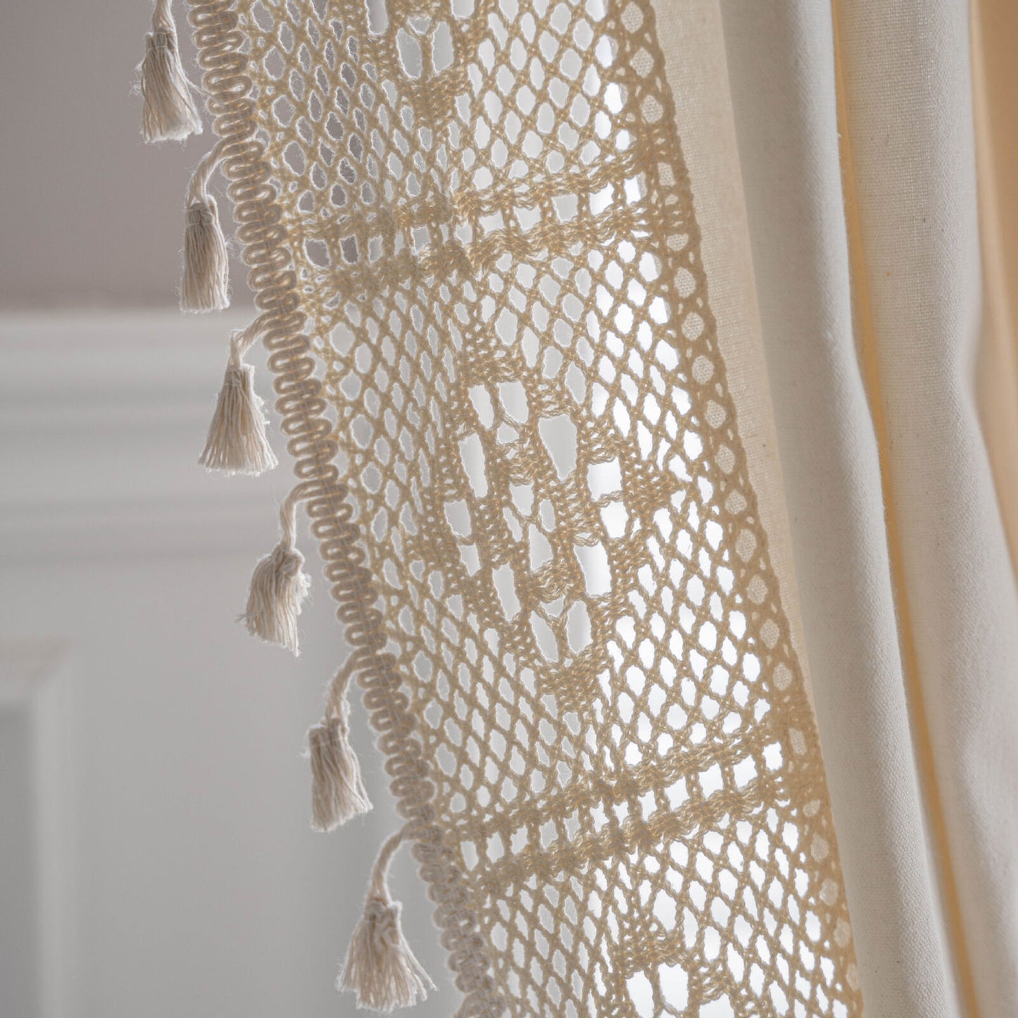 Stylish Milk White Curtains, Semi-transparent Cotton Linen