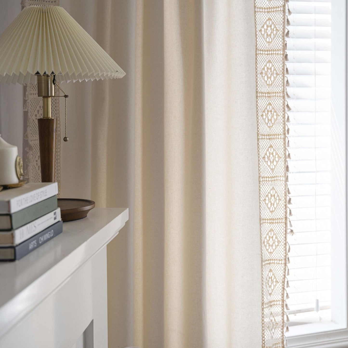 Stylish Milk White Curtains, Semi-transparent Cotton Linen