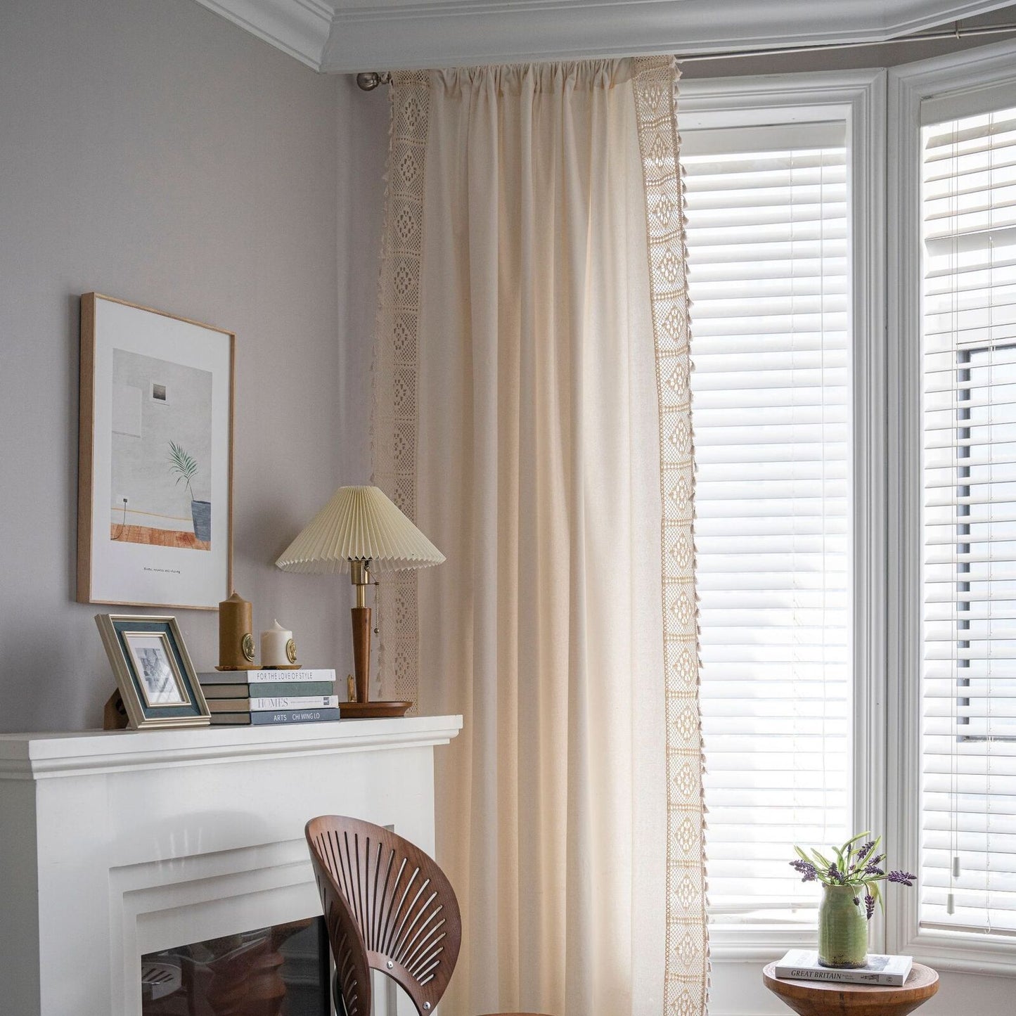 Stylish Milk White Curtains, Semi-transparent Cotton Linen