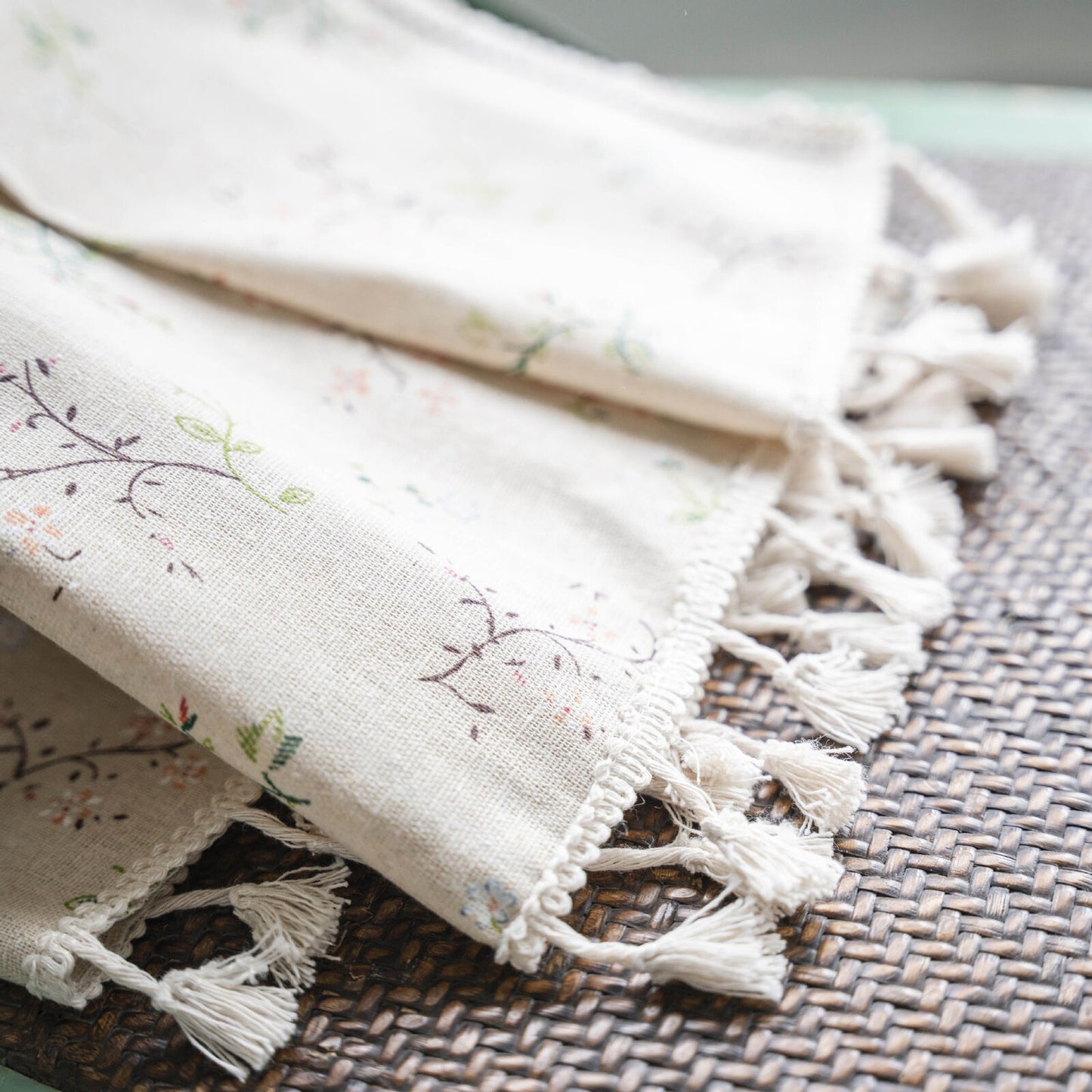 Curtains with Small Floral Pattern Window Decoration