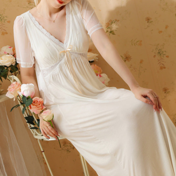 Summer V-neck Sweet Padded Nightdress