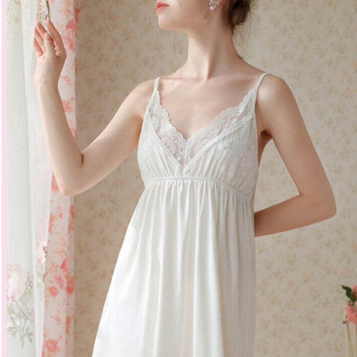 Nightdress Women's Summer Cotton Loose Long Sweet Pajamas