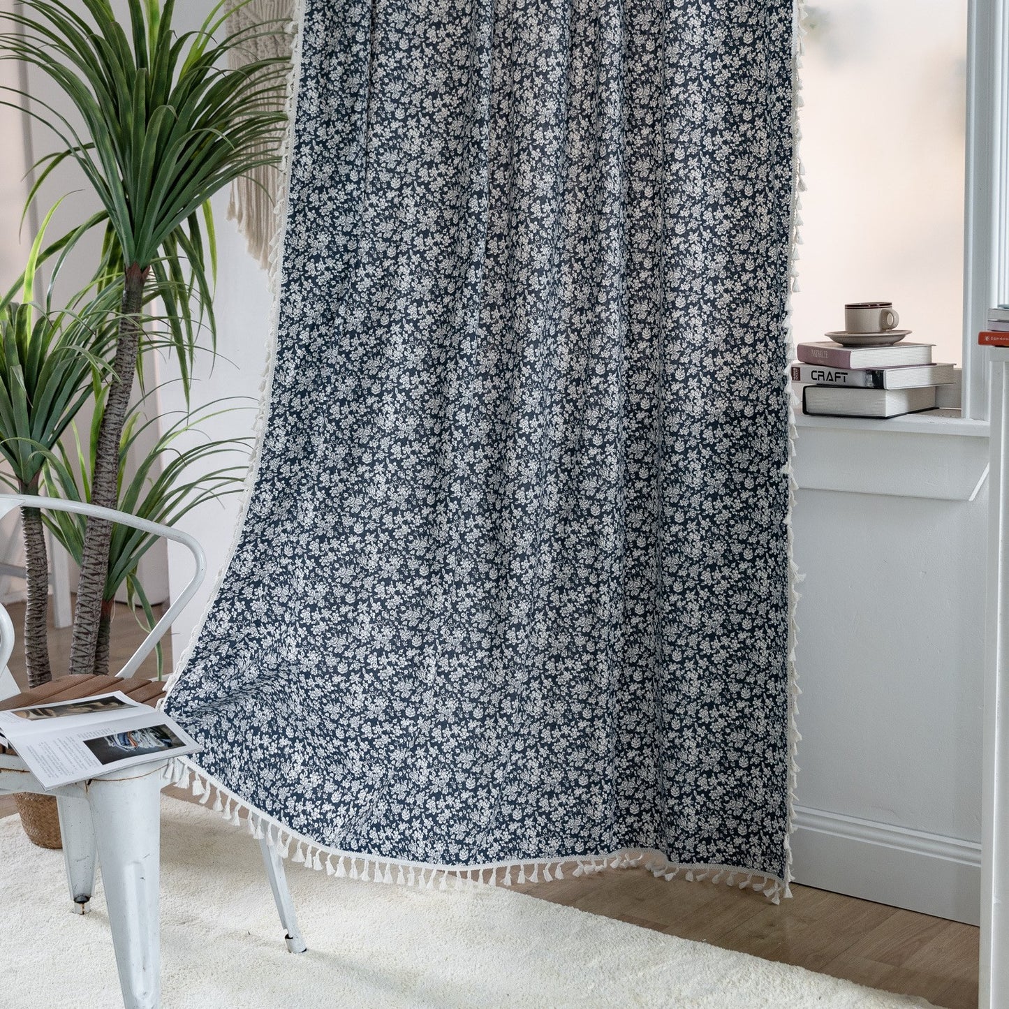 Fabric floral curtains