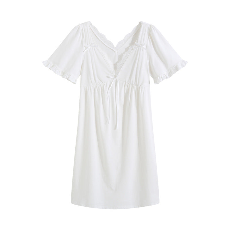 Sweet Cotton Short-Sleeved Nightdress