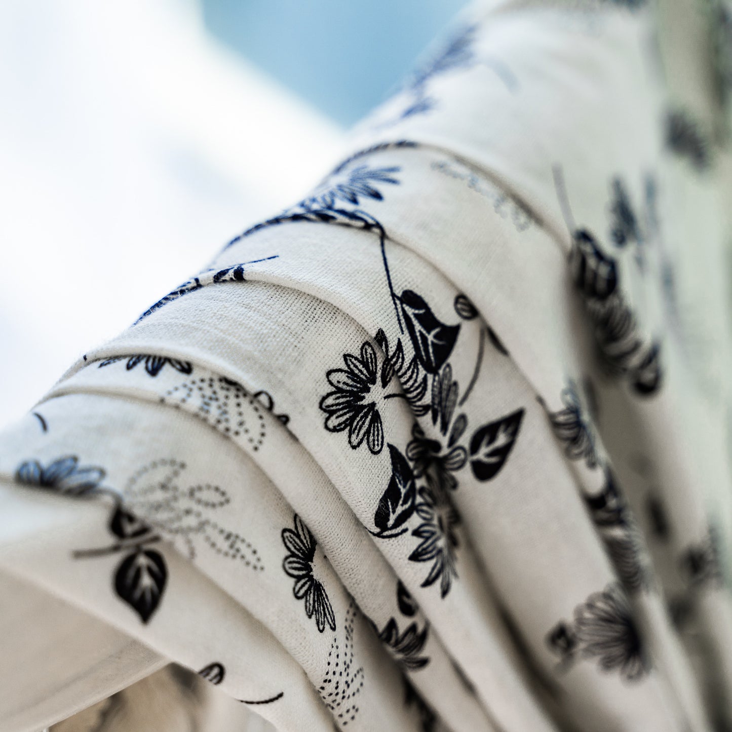 Cotton and linen printed curtains