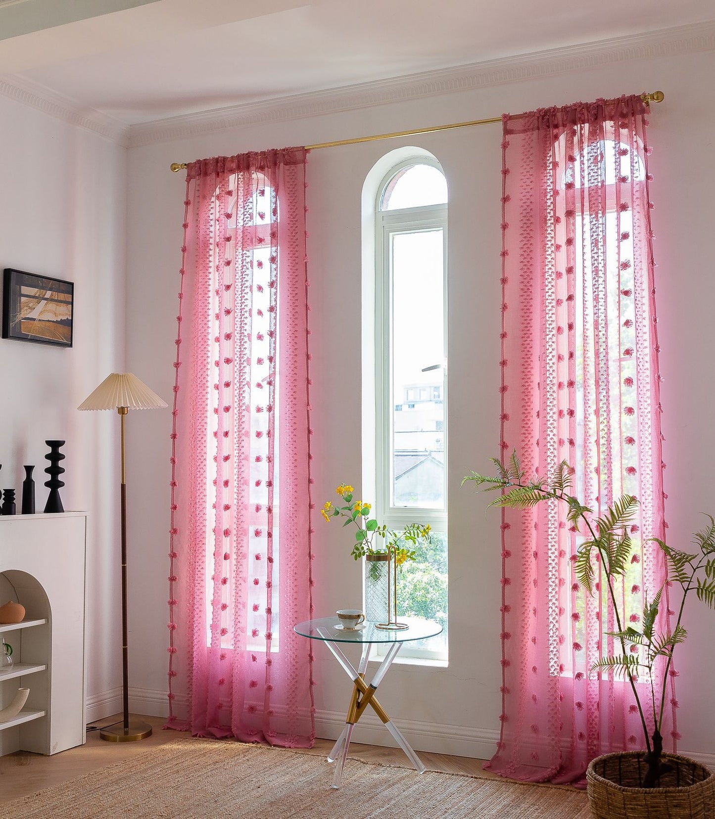 Embroidery thin window screen