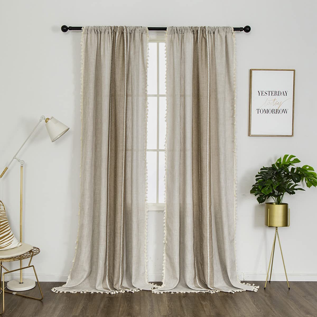 Cotton and linen curtains