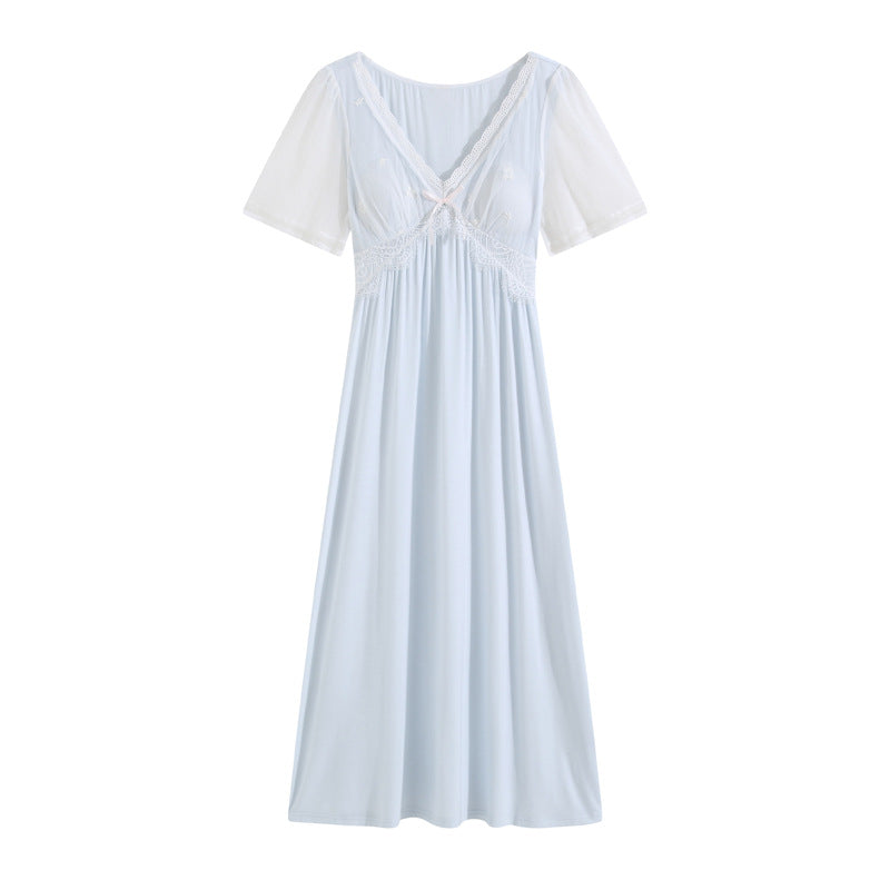 Summer V-neck Sweet Padded Nightdress