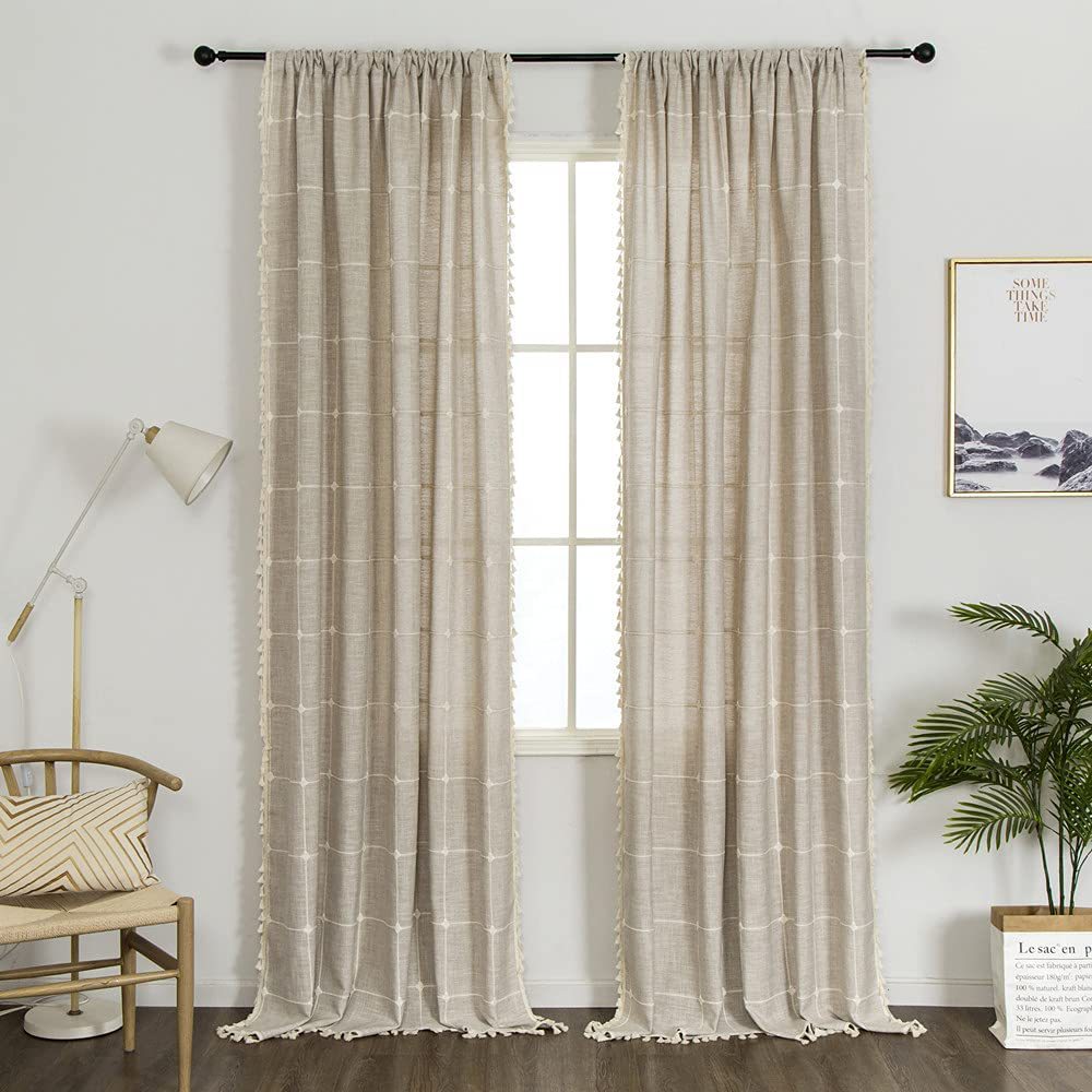 Cotton and linen curtains