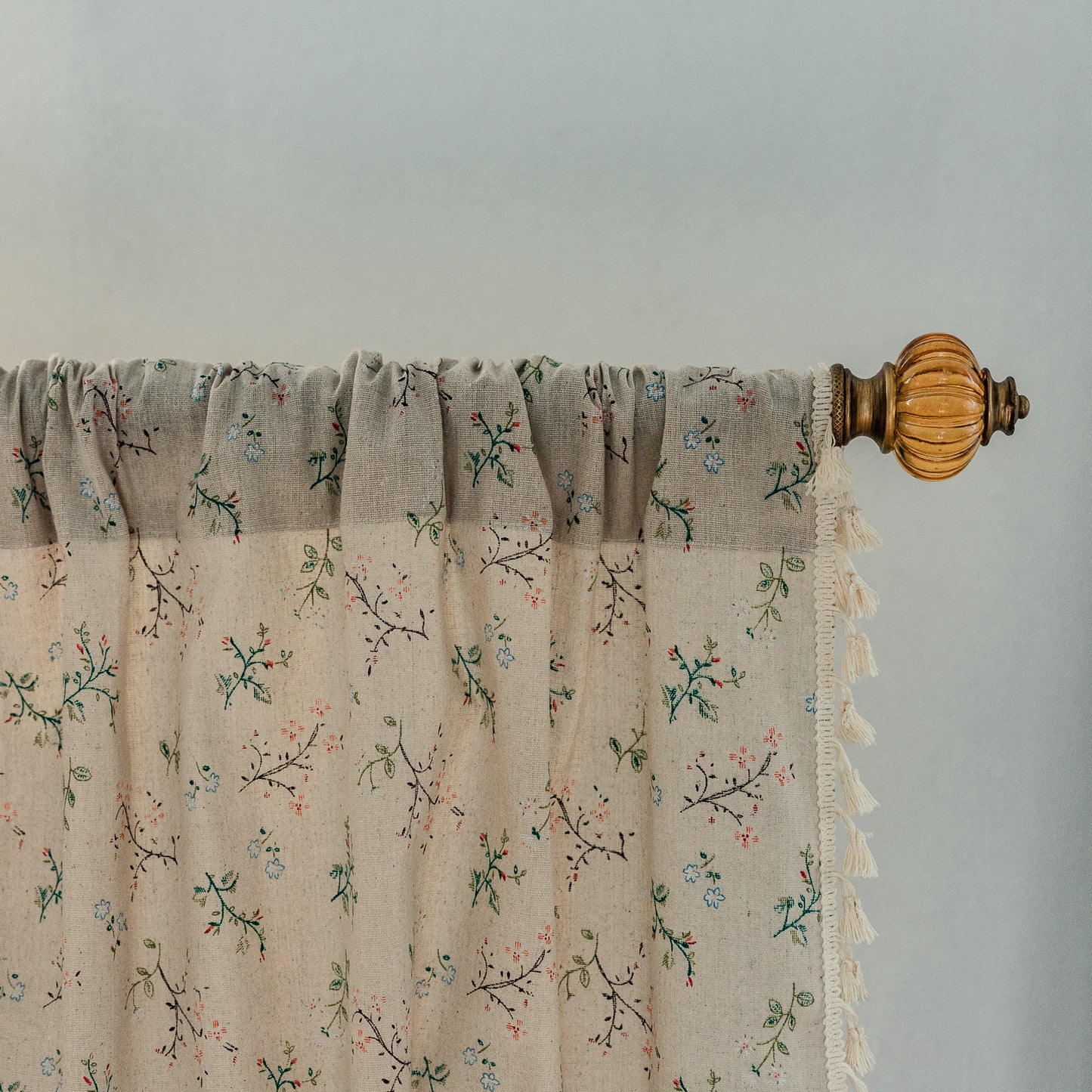 Tassel cotton and linen curtains