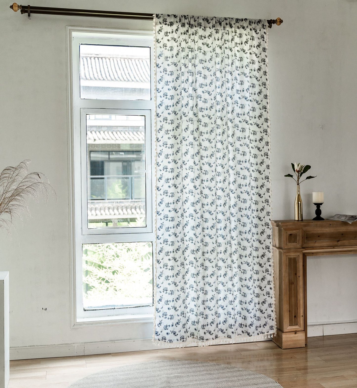 Cotton and linen printed curtains