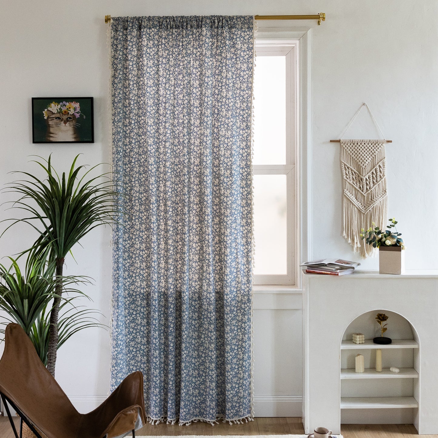 Fabric floral curtains