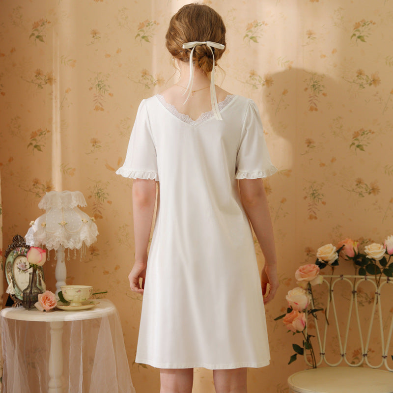 Sweet Cotton Short-Sleeved Nightdress