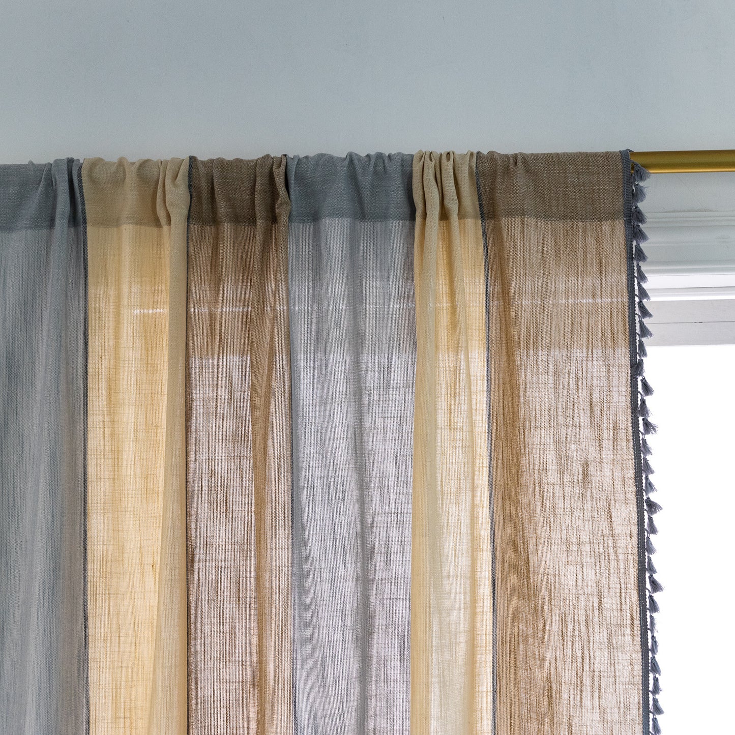 Cotton and linen color matching curtains