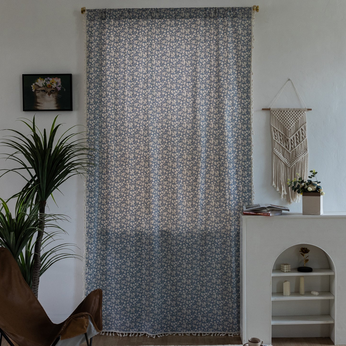 Fabric floral curtains