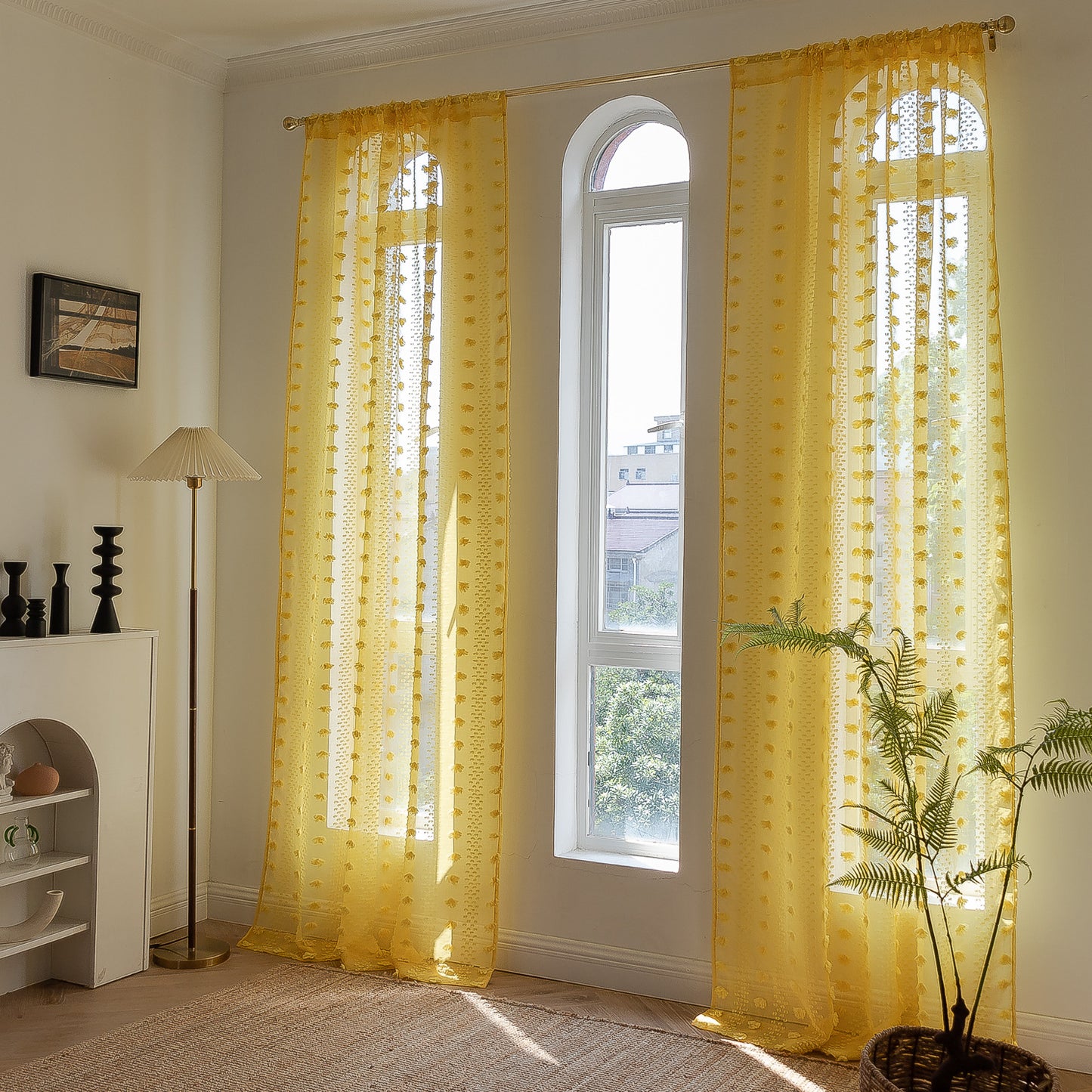 Embroidery thin window screen