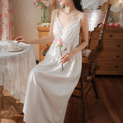 Nightdress Women's Summer Cotton Loose Long Sweet Pajamas