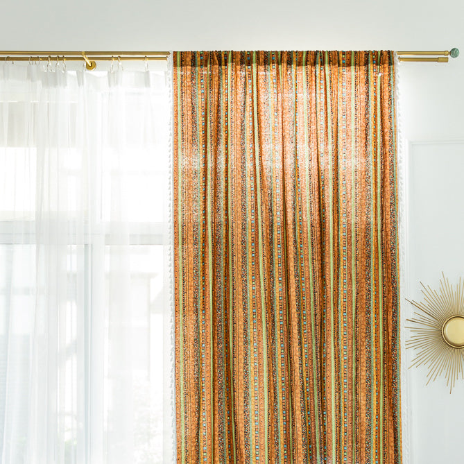 Tassel striped curtains